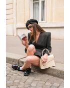 Beige Sonia croco leren handtas