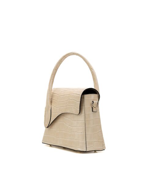 Beige Sonia croco leren handtas