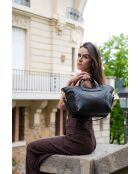 Sac à main en cuir Monaco noir - 43 x26 x14,5 cm