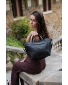 Sac à main en cuir Monaco noir - 43 x26 x14,5 cm