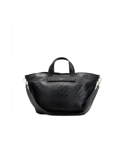 Sac à main en cuir Monaco noir - 43 x26 x14,5 cm