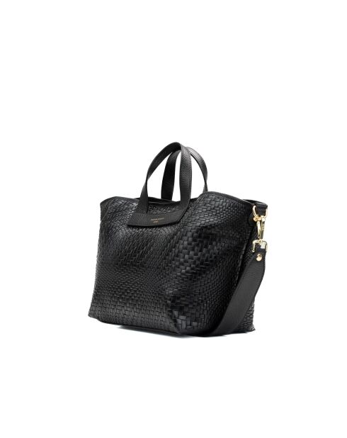 Sac à main en cuir Monaco noir - 43 x26 x14,5 cm