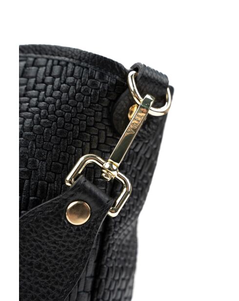 Sac à main en cuir Monaco noir - 43 x26 x14,5 cm