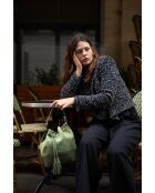 Bolso Livy con cierre de piel verde botella - 21,5 x27 x15 cm