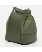 Bolso Livy con cierre de piel verde botella - 21,5 x27 x15 cm