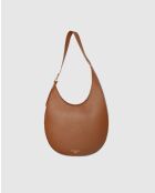 Aiko Schultertasche aus kamelfarbenem Leder - 30x40x8cm