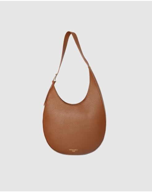 Aiko Schultertasche aus kamelfarbenem Leder - 30x40x8cm