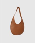 Aiko Schultertasche aus kamelfarbenem Leder - 30x40x8cm