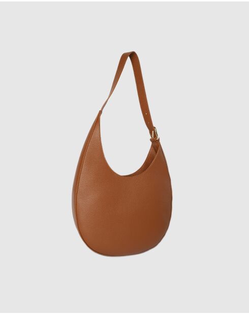 Aiko Schultertasche aus kamelfarbenem Leder - 30x40x8cm