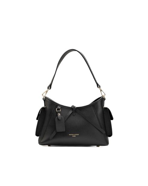 Sac porté épaule en cuir Kate noir