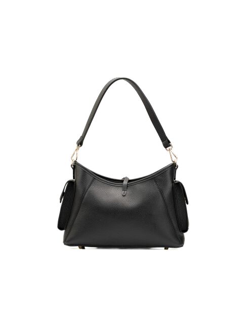 Sac porté épaule en cuir Kate noir