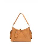 Sac porté épaule en cuir Kate camel
