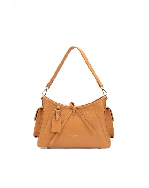 Sac porté épaule en cuir Kate camel