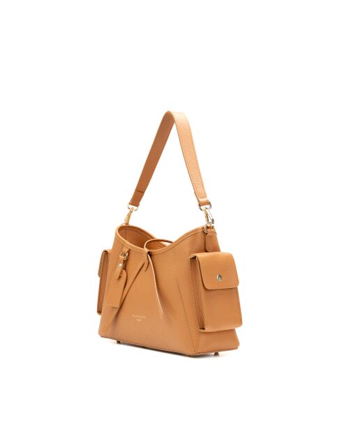 Sac porté épaule en cuir Kate camel