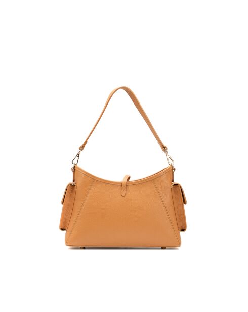 Sac porté épaule en cuir Kate camel