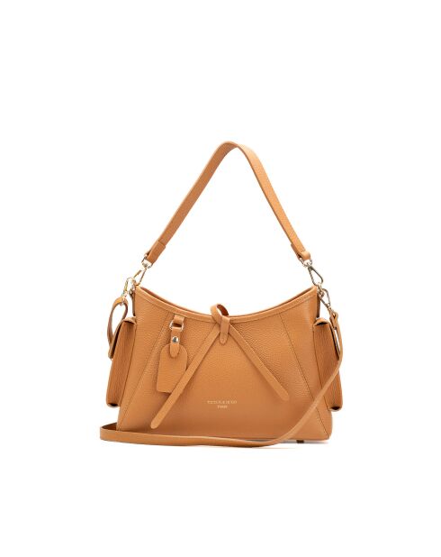 Sac porté épaule en cuir Kate camel