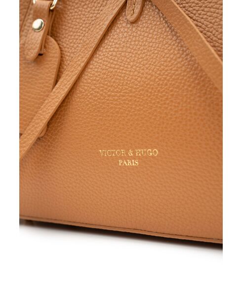 Sac porté épaule en cuir Kate camel