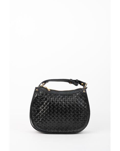 Sac à main en cuir Leana noir - 14 x27 x7cm