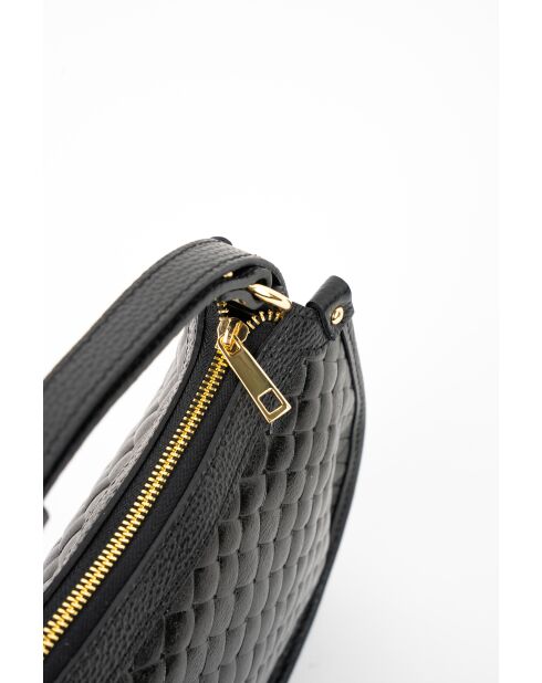 Sac à main en cuir Leana noir - 14 x27 x7cm