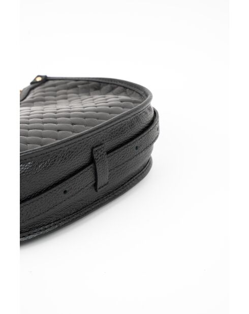 Sac à main en cuir Leana noir - 14 x27 x7cm