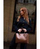 Sac à main en cuir Nisa marron - 31 x25 x14 cm