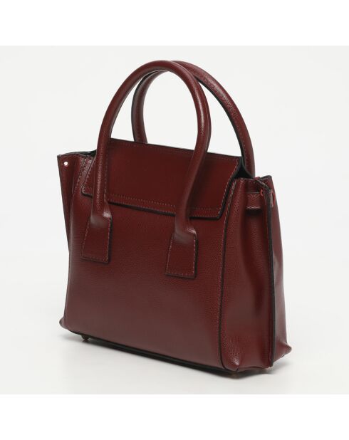 Sac à main en cuir Jeny aubergine - 25x19x7 cm