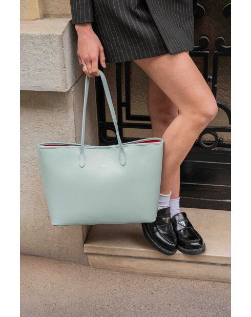 Sac cabas en cuir Cannes bleu