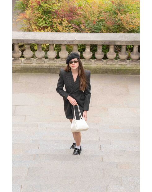 Sac porté épaule en cuir Dana blanc casse