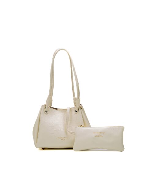 Sac porté épaule en cuir Dana blanc casse