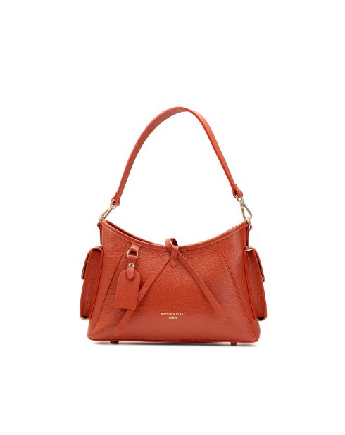 Sac porté épaule en cuir Kate terracotta