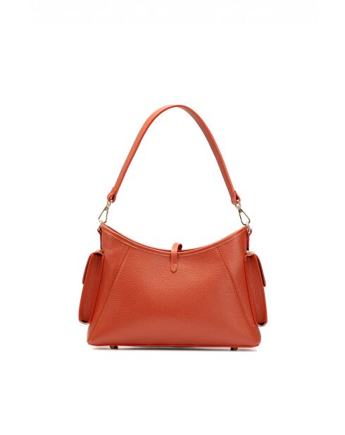 Sac porté épaule en cuir Kate terracotta