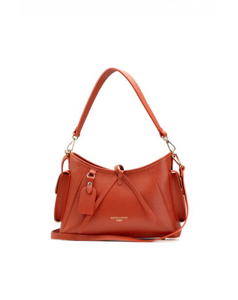 Sac porté épaule en cuir Kate terracotta