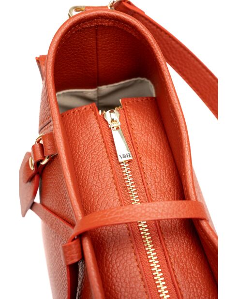 Sac porté épaule en cuir Kate terracotta