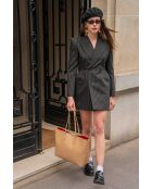 Sac cabas en cuir Cannes beige