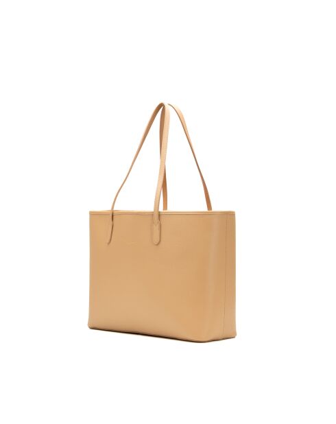 Sac cabas en cuir Cannes beige