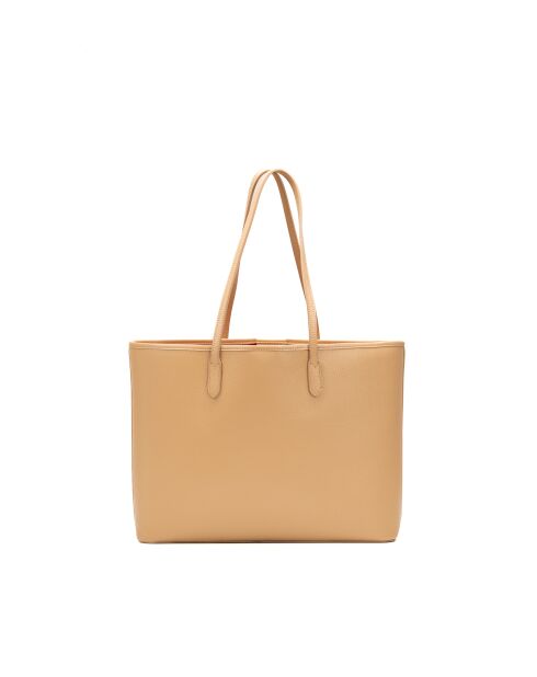 Sac cabas en cuir Cannes beige