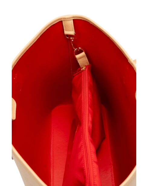 Sac cabas en cuir Cannes beige