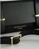 Sac porté épaule en cuir Boho noir - 19x10x5 cm