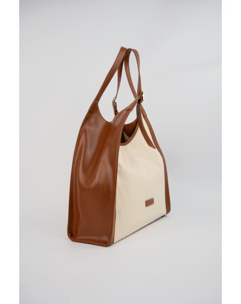Sac porte epaule en cuir Zaya cognac - 35 x37 x14cm