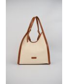 Sac porte epaule en cuir Zaya cognac - 35 x37 x14cm