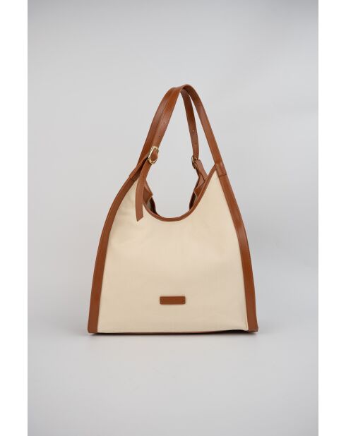 Sac porte epaule en cuir Zaya cognac - 35 x37 x14cm