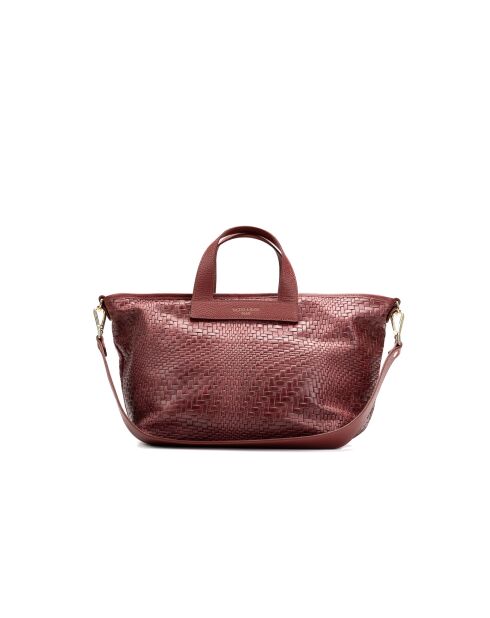 Sac à main en cuir Monaco bordeaux - 43 x26 x14,5 cm