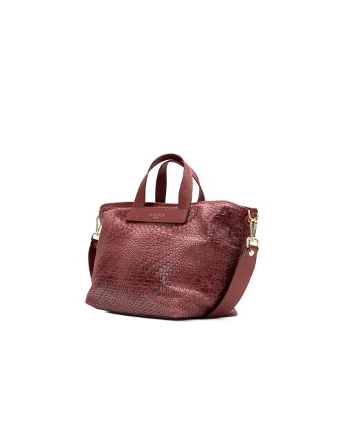 Sac à main en cuir Monaco bordeaux - 43 x26 x14,5 cm