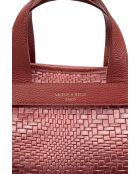 Sac à main en cuir Monaco bordeaux - 43 x26 x14,5 cm