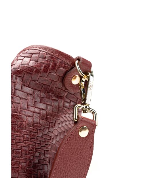 Sac à main en cuir Monaco bordeaux - 43 x26 x14,5 cm