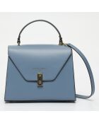 Bolso Hugo de piel azul celeste - 23,5x20x10 cm