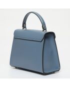 Bolso Hugo de piel azul celeste - 23,5x20x10 cm