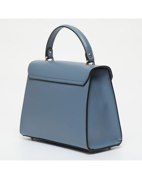 Bolso Hugo de piel azul celeste - 23,5x20x10 cm