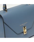 Bolso Hugo de piel azul celeste - 23,5x20x10 cm