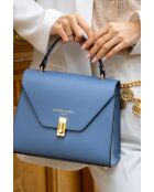 Bolso Hugo de piel azul celeste - 23,5x20x10 cm